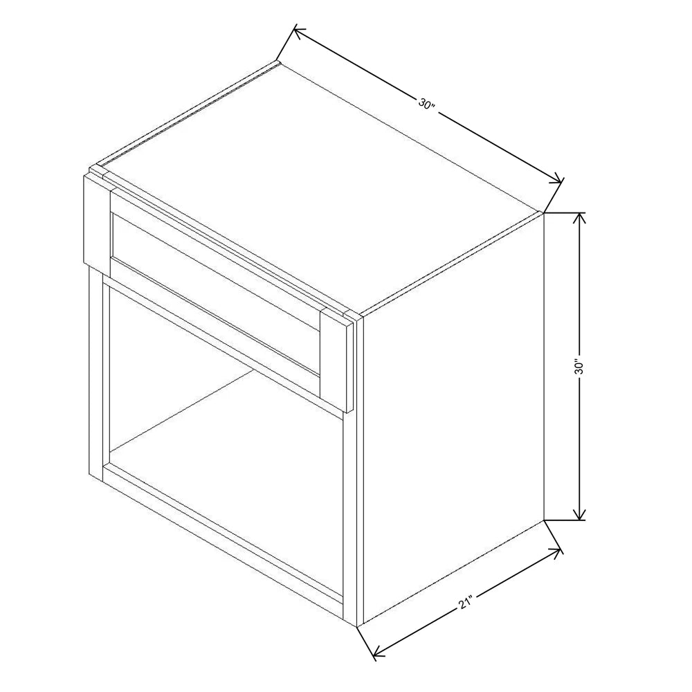 Fabuwood Allure Galaxy Horizon 30" W X 30" H X 21" D Wall Microwave Cabinet - RIGHT SIDE (R)