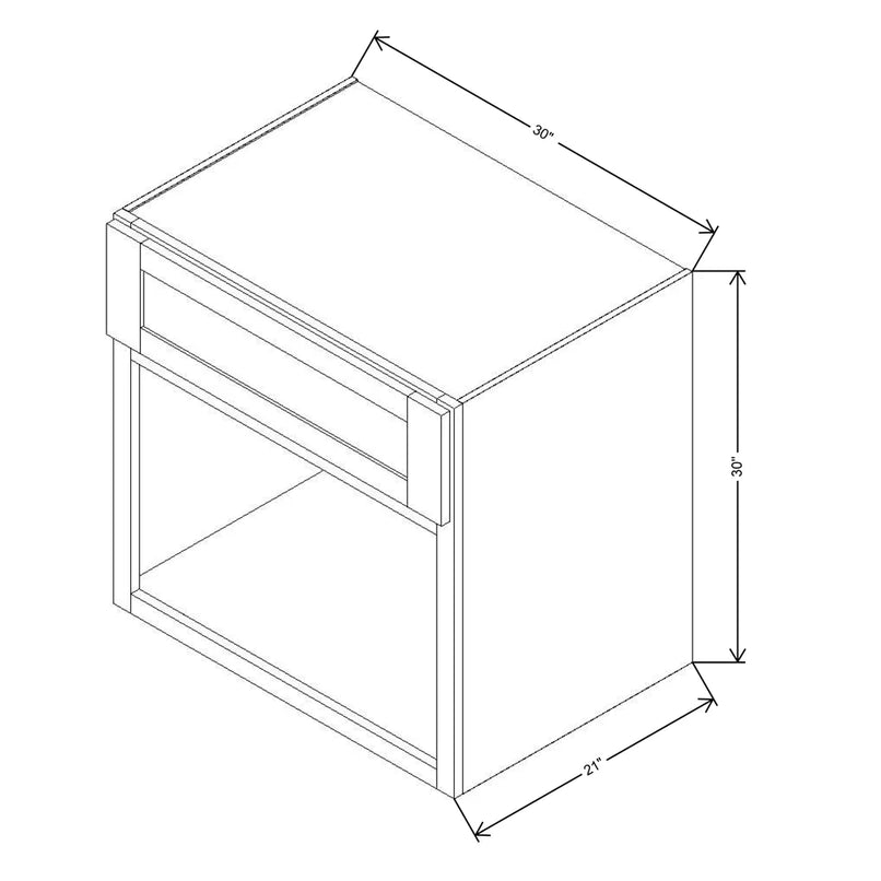 Fabuwood Allure Galaxy Frost 30" W X 30" H X 21" D Wall Microwave Cabinet - RIGHT SIDE (R) - image 1