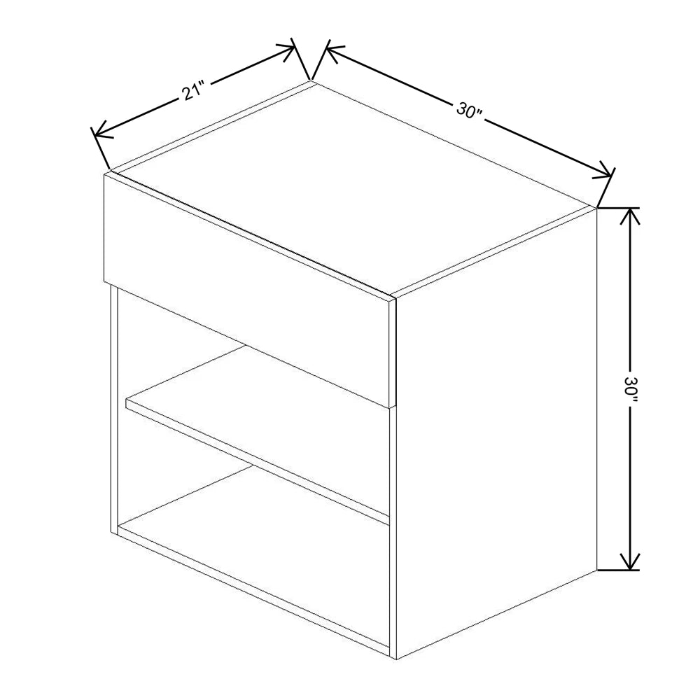 Fabuwood Illume Catalina Bianco Matte 30" W x 30" H x 21" D Lift Up Wall Cabinet - image 1