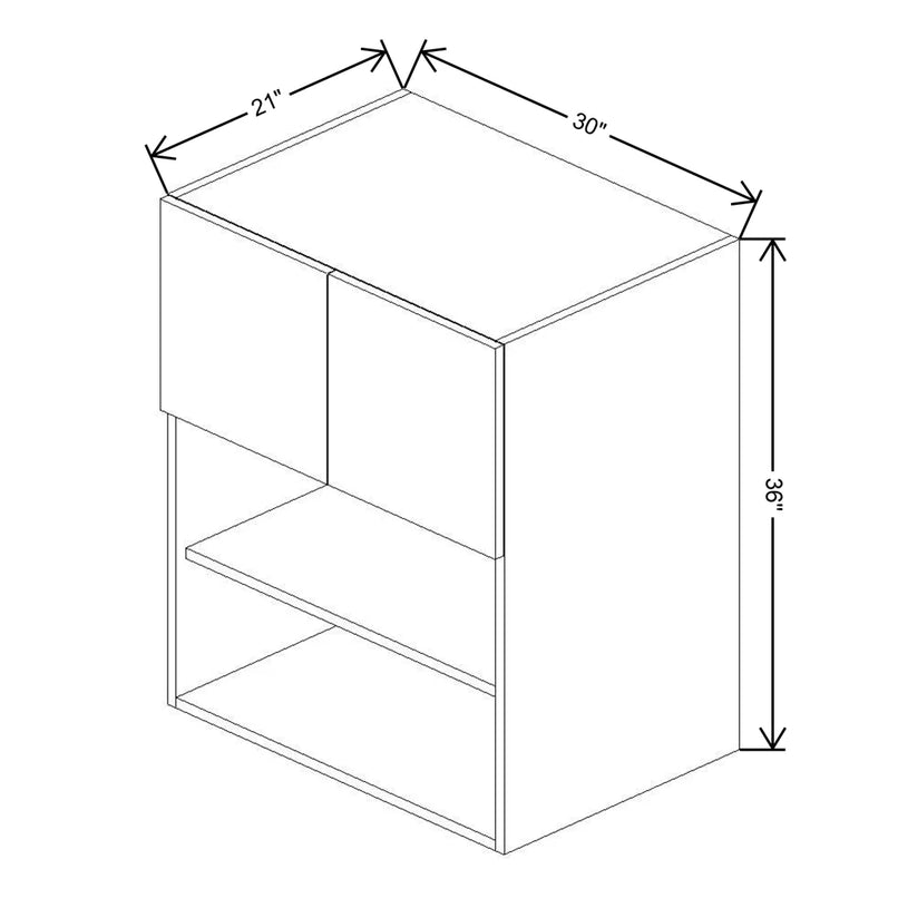 Fabuwood Illume Catalina Como Ash 2 30" W x 36" H x 21" D Microwave Cabinet - image 1