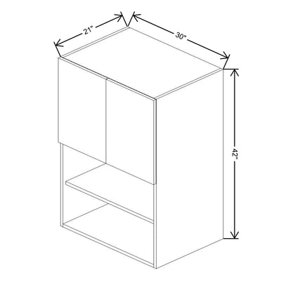 Fabuwood Illume Catalina Bianco Matte 30" W x 42" H x 21" D Microwave Cabinet - image 1