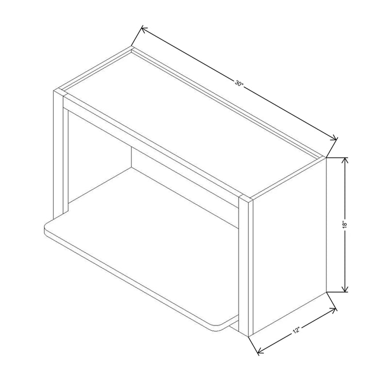 Fabuwood Allure Galaxy Frost 30" W X 18" H X 12" D Microwave Cabinet - LEFT SIDE (L) - image 1