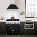 ZLINE 36 in. Stainless Steel Range Hood with Black Matte Shell and Stainless Steel Handle (8654STX-BLM-36)