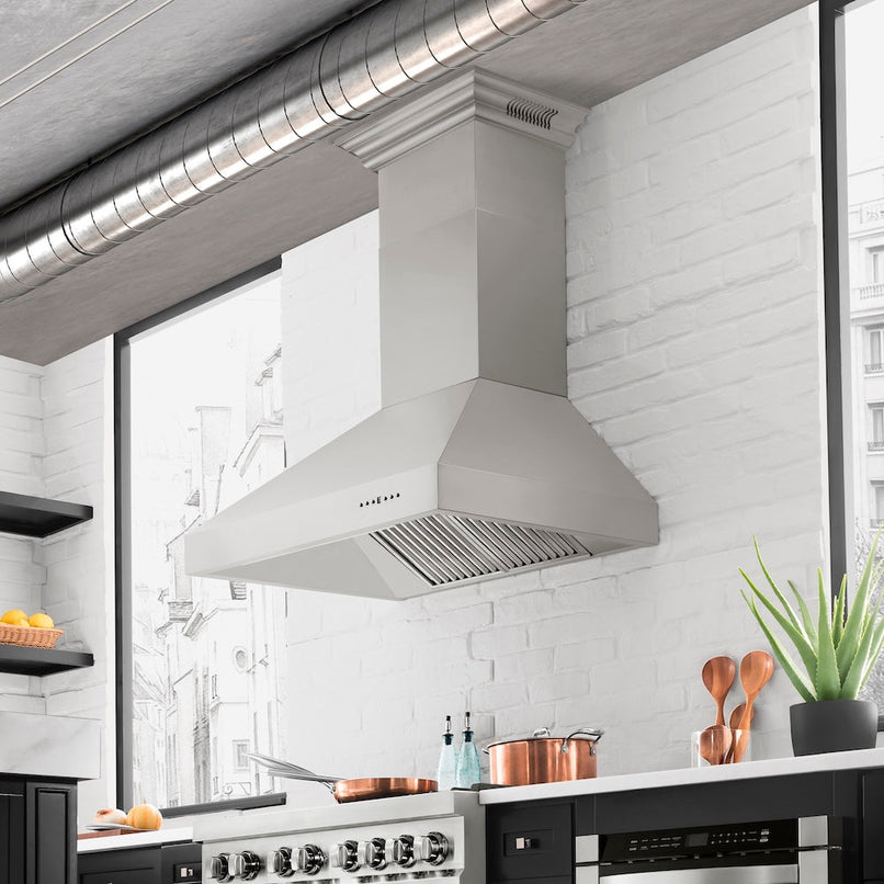 ZLINE 30 in. Professional Convertible Vent Wall Mount Range Hood in Stainless Steel (697-30)