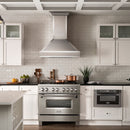 ZLINE 36 in. Designer Series Ducted Wall Mount Range Hood in Satin Stainless Steel with Mirror Accents (655MR-36)