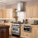 ZLINE 30 in. CrownSound™ Ducted Vent Wall Mount Range Hood in Stainless Steel and Glass with Built-in Bluetooth Speakers (KZCRN-BT-30)