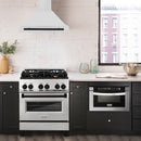 ZLINE Autograph Edition 30 in. Convertible Stainless Steel Range Hood with Stainless Steel Shell and Matte Black Accents (KB4STZ-30-MB)