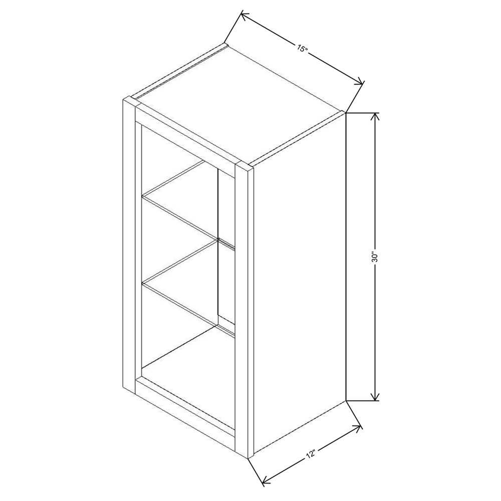 Fabuwood Allure Galaxy Mocha 15" W X 30" H X 12" D Wall No Door Cabinet - BOTH SIDE (BS) - image 1