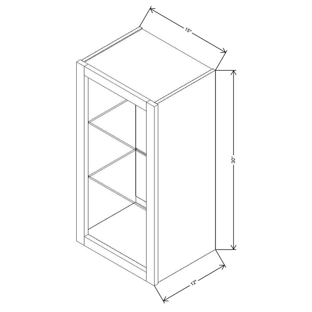 Fabuwood Allure Galaxy Timber 15" W X 30" H X 12" D Wall No Door Cabinet - BOTH SIDE (BS) - image 1