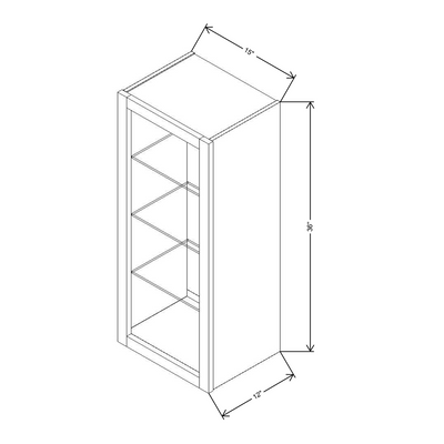 Fabuwood Allure Galaxy Mocha 15" W X 36" H X 12" D Wall No Door Cabinet - RIGHT SIDE (RS) - image 1