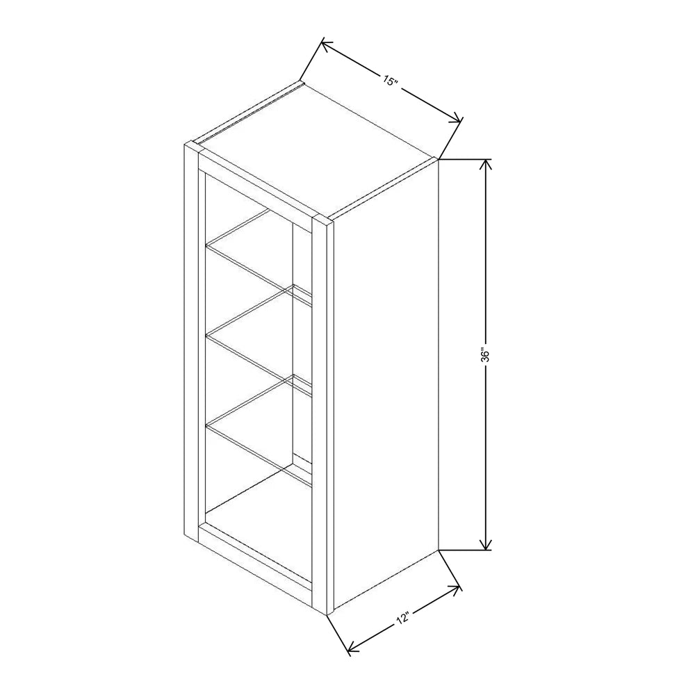 Fabuwood Allure Galaxy Dove 15" W X 36" H X 12" D Wall No Door Cabinet - LEFT SIDE (L)