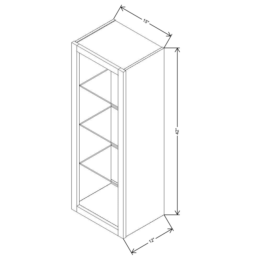 Fabuwood Allure Nexus Frost 15" W X 42" H X 12" D Wall No Door Cabinet - NO FINISH - image 1