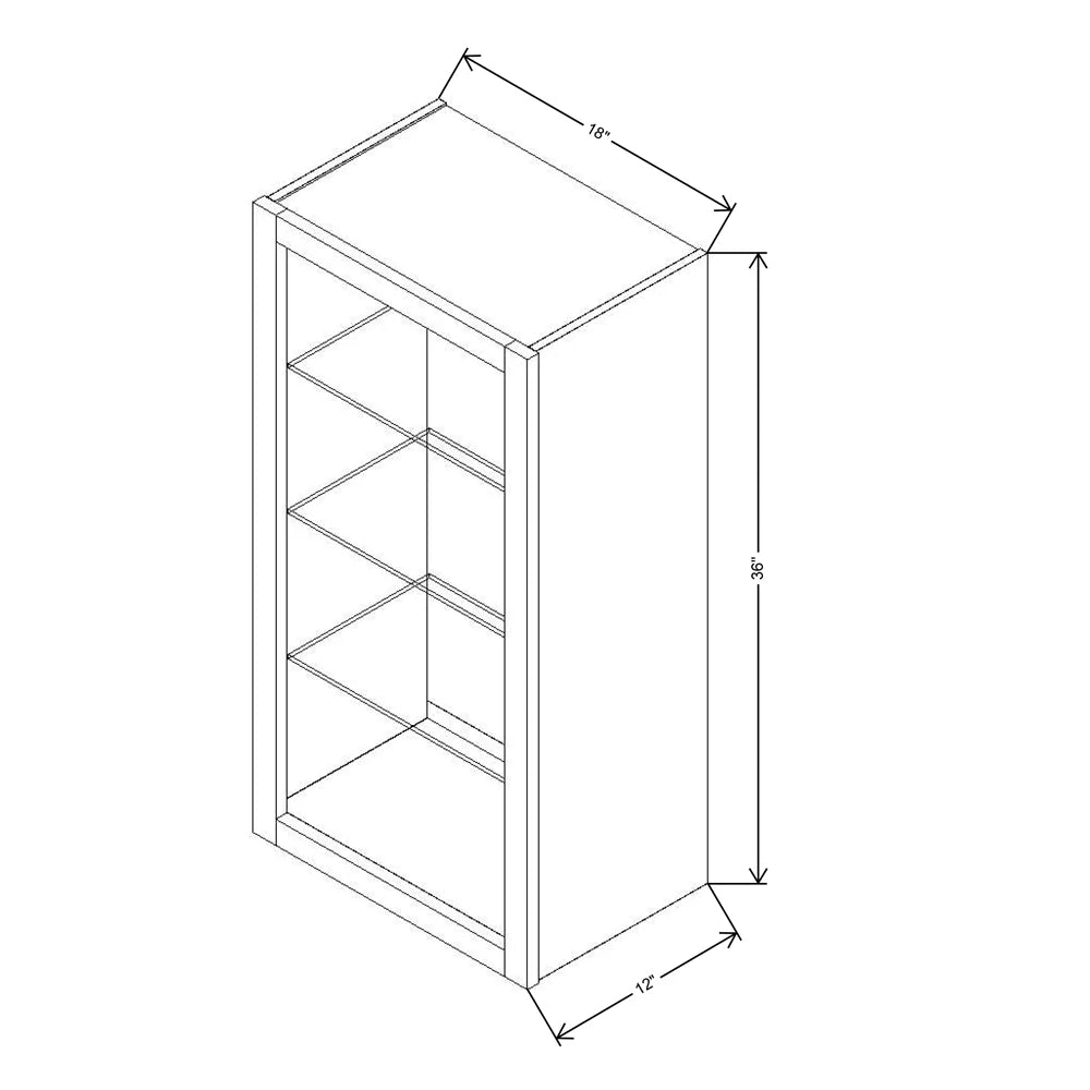 Fabuwood Allure Galaxy Timber 18" W X 36" H X 12" D Wall No Door Cabinet - LEFT SIDE (L) - image 1