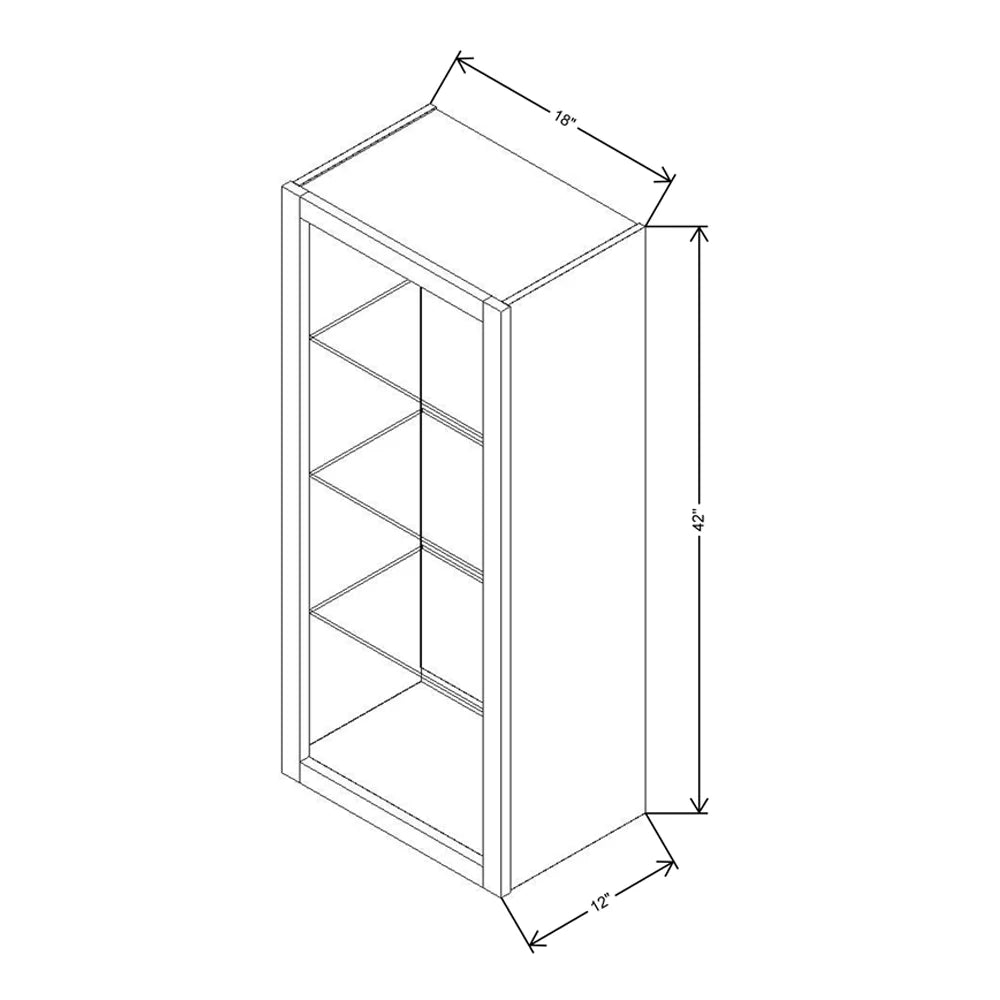 Fabuwood Allure Galaxy Frost 18" W X 42" H X 12" D Wall No Door Cabinet - BOTH SIDE (BS) - image 1