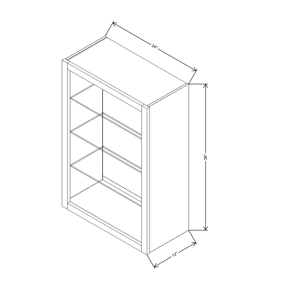 Fabuwood Allure Galaxy Mocha 24" W X 36" H X 12" D Wall No Door Cabinet - LEFT SIDE (LS) - image 1