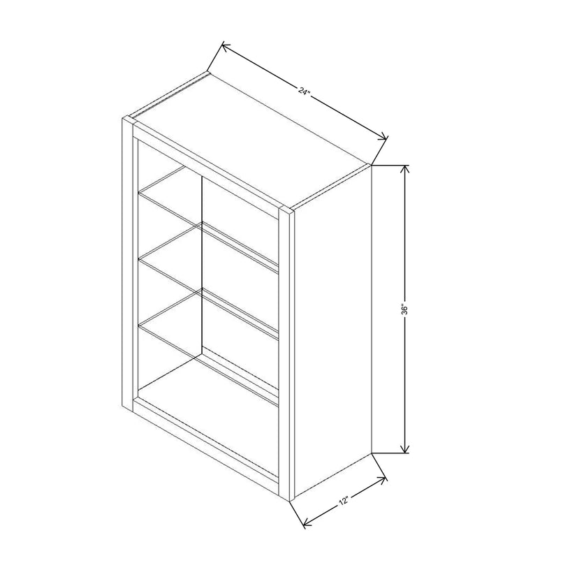 Fabuwood Allure Galaxy Linen 24" W X 36" H X 12" D Wall No Door Cabinet - RIGHT SIDE (R) - image 1