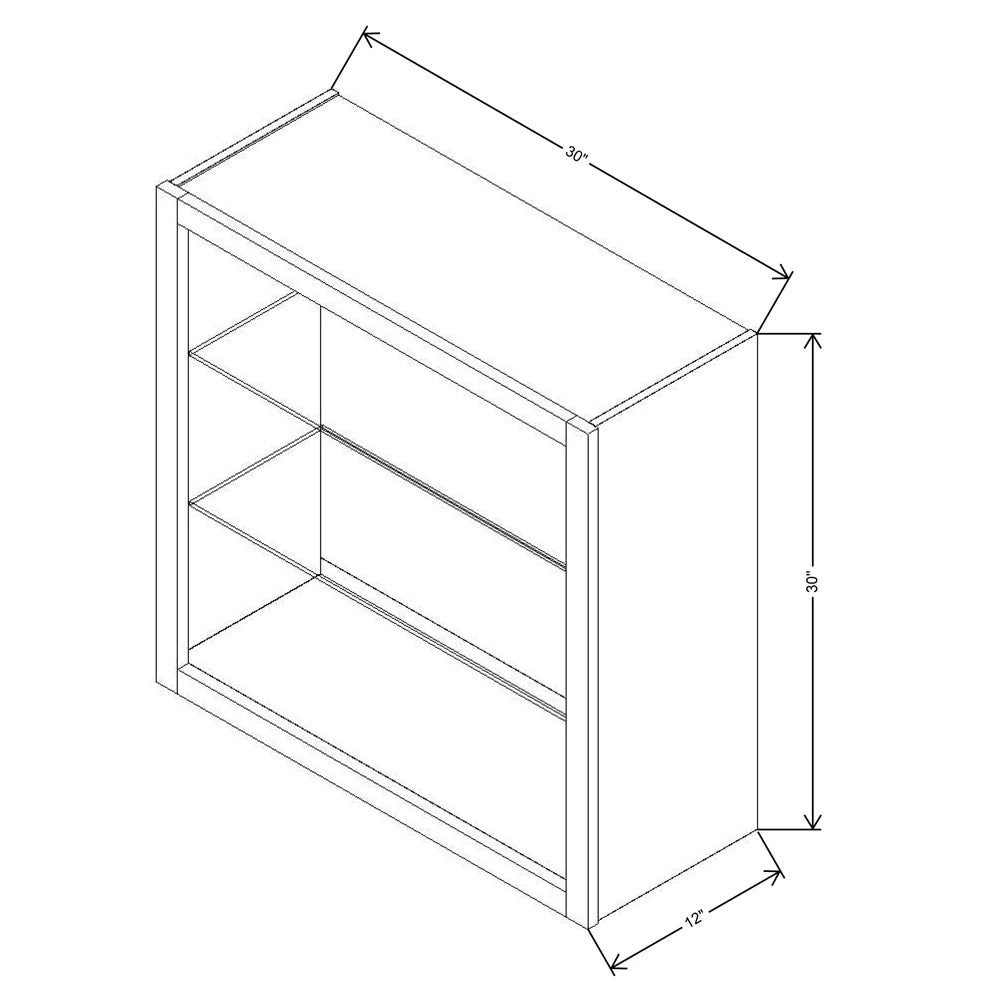 Fabuwood Allure Galaxy Frost 30" W X 30" H X 12" D Wall No Door Cabinet - LEFT SIDE (L)