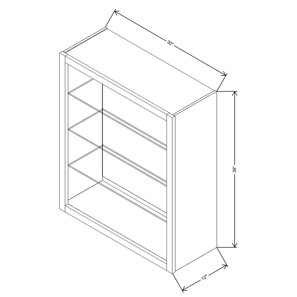 Fabuwood Allure Galaxy Mocha 30" W X 36" H X 12" D Wall No Door Cabinet - RIGHT SIDE (RS) - image 1