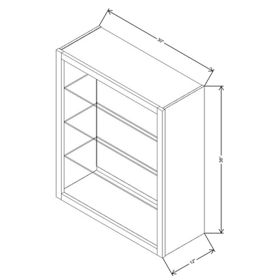 Fabuwood Allure Galaxy Mocha 30" W X 36" H X 12" D Wall No Door Cabinet - RIGHT SIDE (RS) - image 1