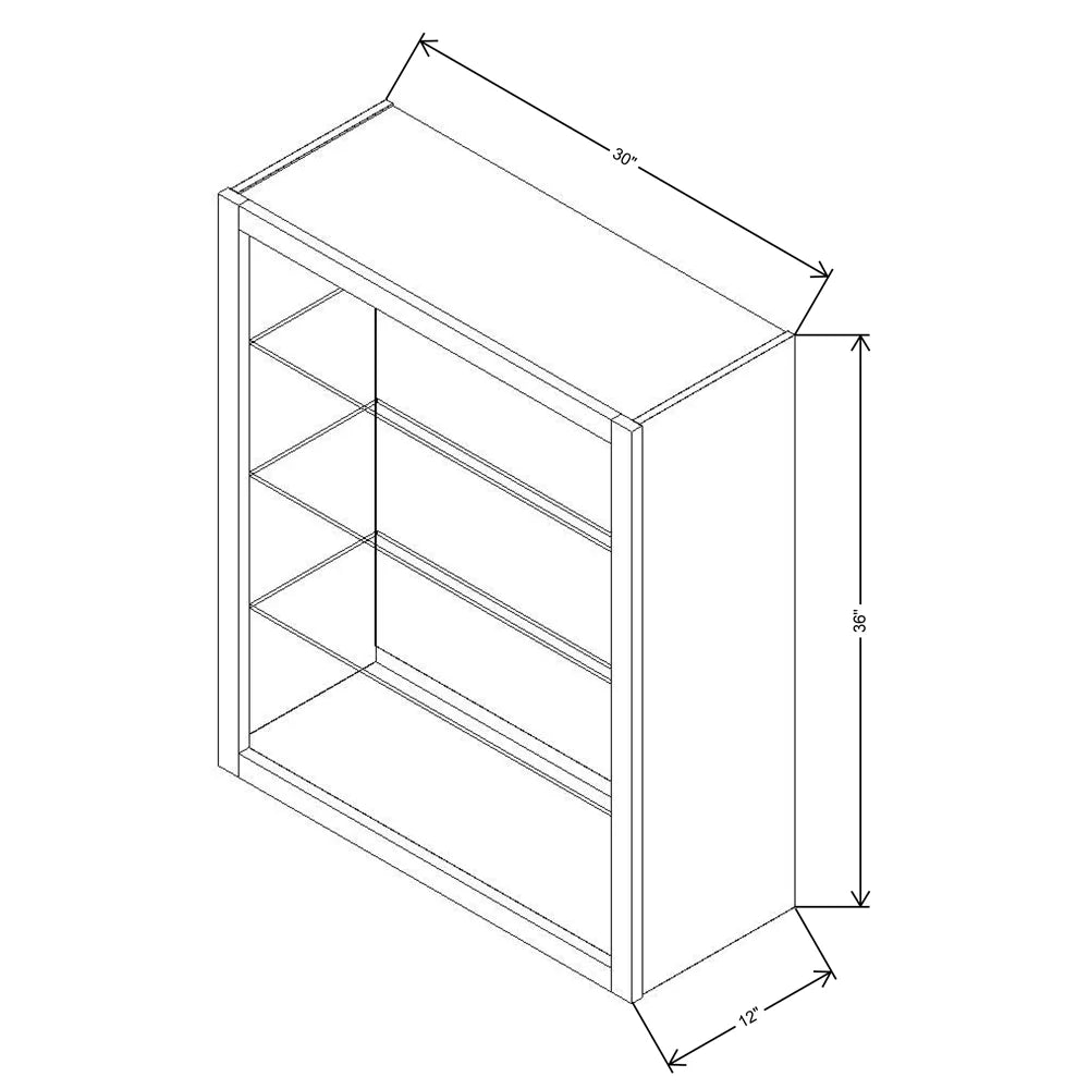 Fabuwood Allure Galaxy Frost 30" W X 36" H X 12" D Wall No Door Cabinet - LEFT SIDE (L)