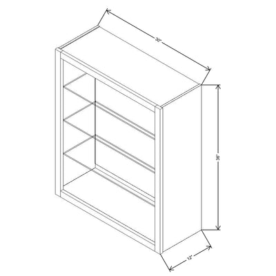 Fabuwood Allure Onyx Frost 30" W X 36" H X 12" D Wall No Door Cabinet - BOTH SIDE (BS) - image 1