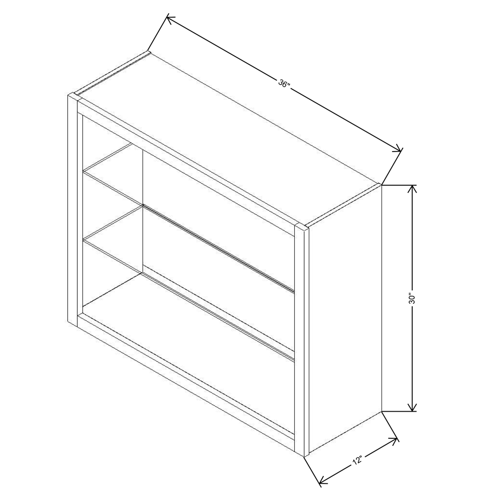 Fabuwood Allure Galaxy Mocha 36" W X 30" H X 12" D Wall No Door Cabinet - NO FINISH - image 1
