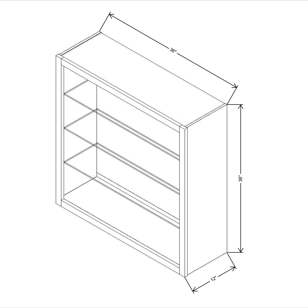 Fabuwood Allure Galaxy Mocha 36" W X 36" H X 12" D Wall No Door Cabinet - RIGHT SIDE (RS) - image 1