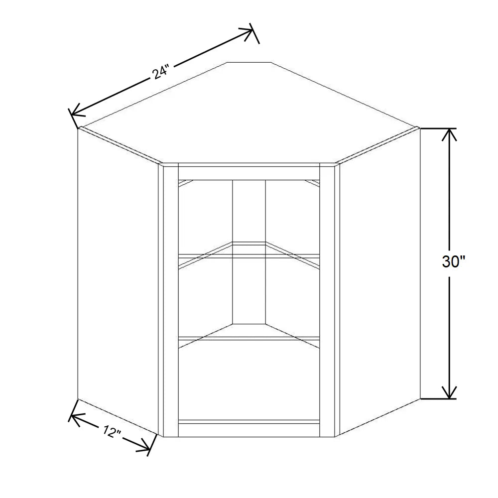 Fabuwood Allure Galaxy Frost 24" W X 30" H X 12" D Wall Corner No Door Cabinet - BOTH SIDE (BS)