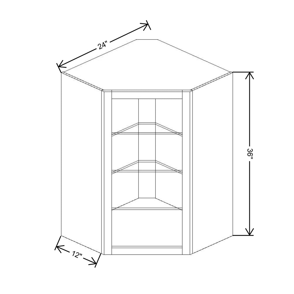 Fabuwood Allure Galaxy Dove 24" W X 36" H X 12" D Wall Corner No Door Cabinet - LEFT SIDE (L)