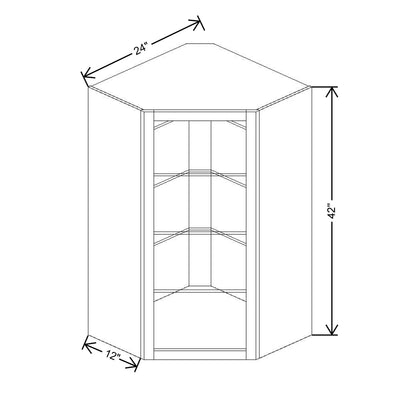 Fabuwood Allure Galaxy Nickel 24" W X 42" H X 12" D Wall Corner No Door Cabinet - LEFT SIDE (L) - image 1
