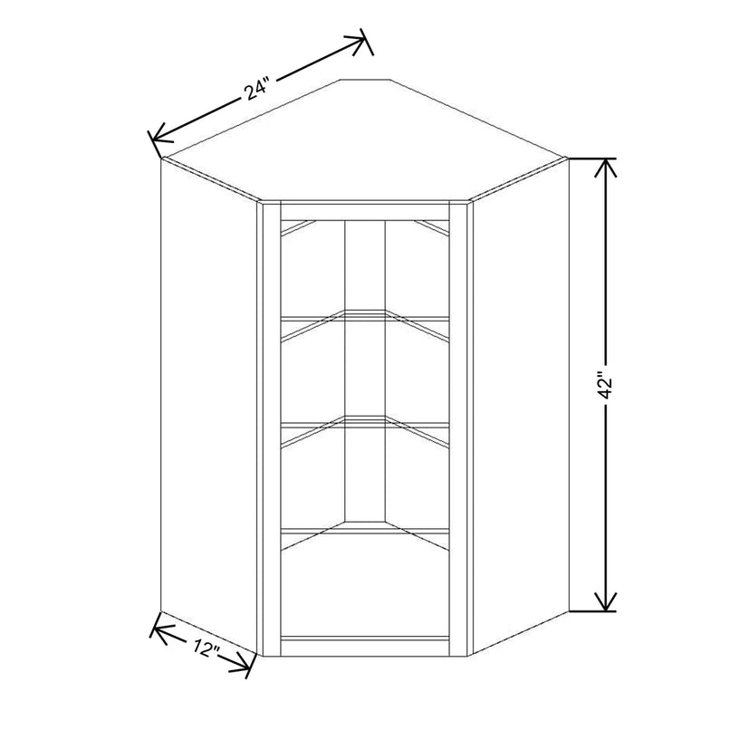 Fabuwood Allure Galaxy Indigo 24" W X 42" H X 12" D Wall Corner No Door Cabinet - RIGHT SIDE (R) - image 1