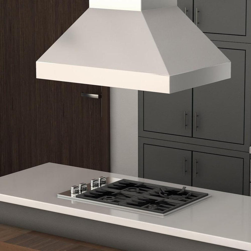 ZLINE 30 in. Ducted Island Mount Range Hood in Stainless Steel (597i-30) top.