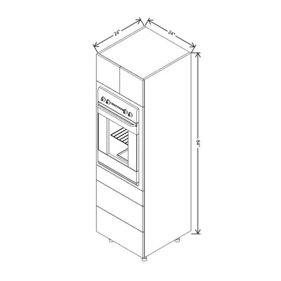 Fabuwood Illume Catalina Bianco Matte 24" W x 84" H x 24" D Single Oven W/3 Drawers Cabinet - image 1