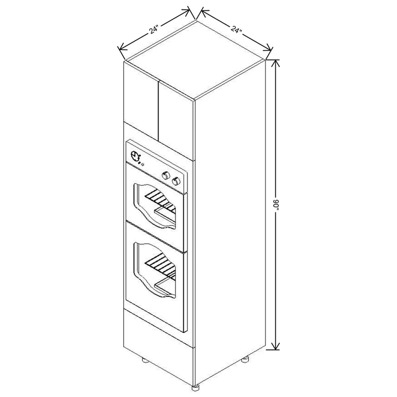 Fabuwood Illume Catalina Bianco Gloss 24" W X 90" H X 24" D Double Oven W/1 Drawer Cabinet - image 1