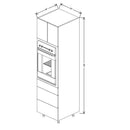 Fabuwood Illume Catalina Bianco Gloss 24" W X 90" H X 24" D Single Oven W/3 Drawers Cabinet - image 1