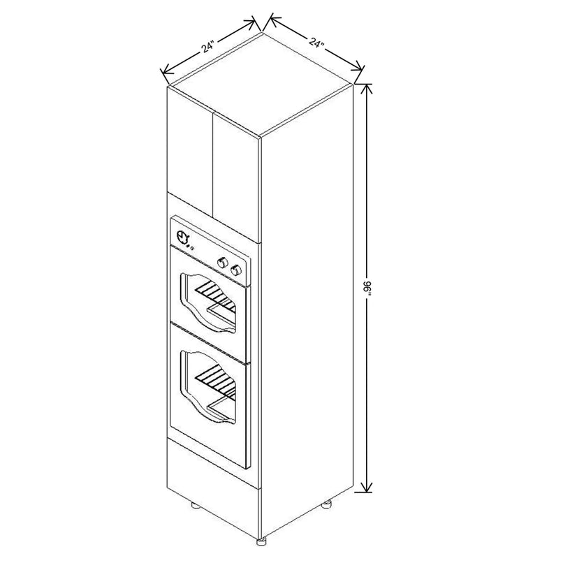 Fabuwood Illume Catalina Grigio Gloss 24" W X 96" H X 24" D Double Oven W/1 Drawer Cabinet - image 1