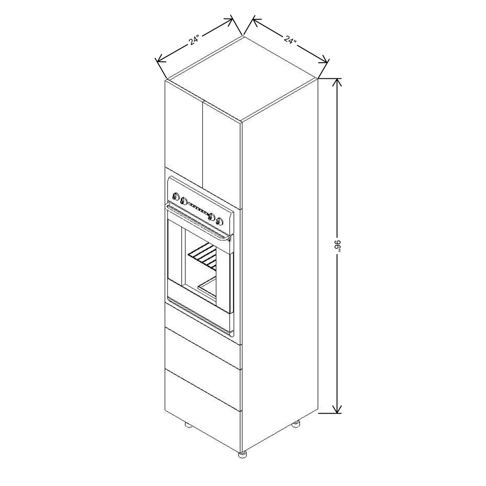 Fabuwood Illume Catalina Muratti 1 24" W X 96" H X 24" D Single Oven W/3 Drawers Cabinet