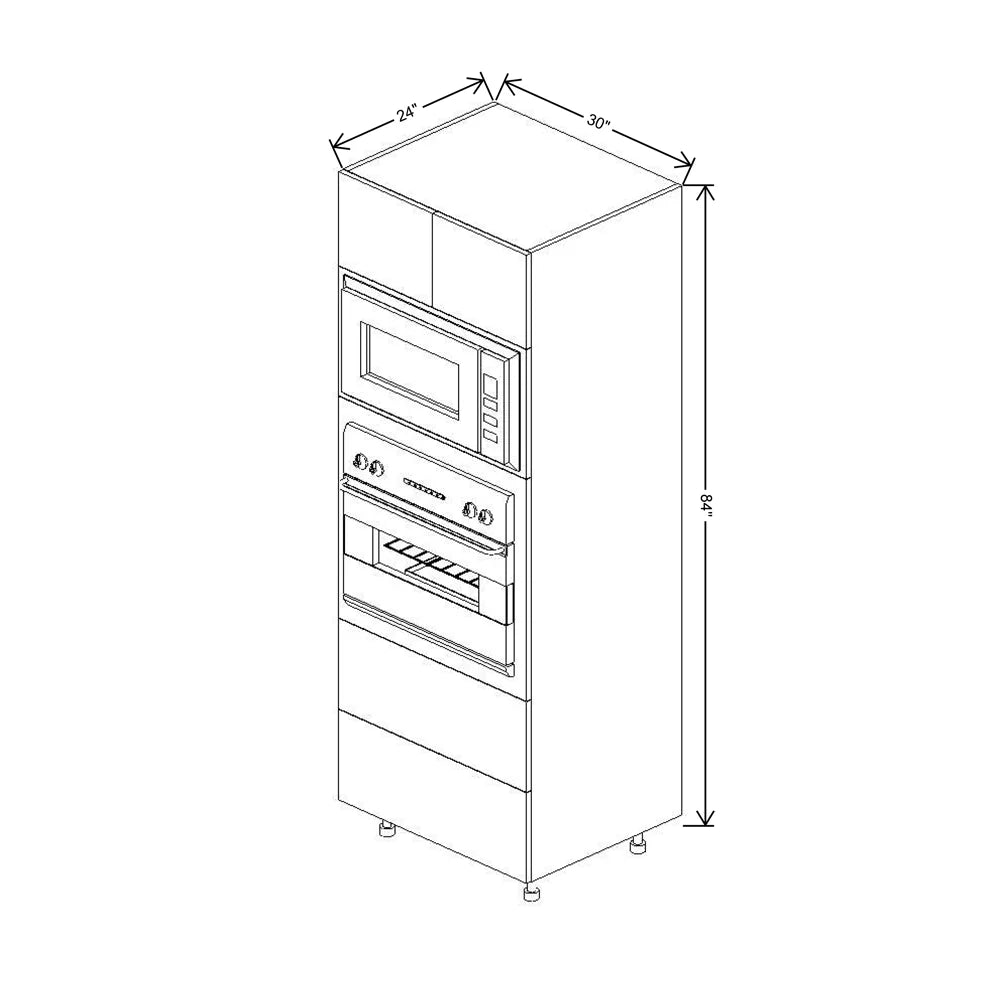 Fabuwood Illume Tuscany Nocce 3 30" W x 84" H x 24" D Combo Oven W/2 Drawers Cabinet - image 1