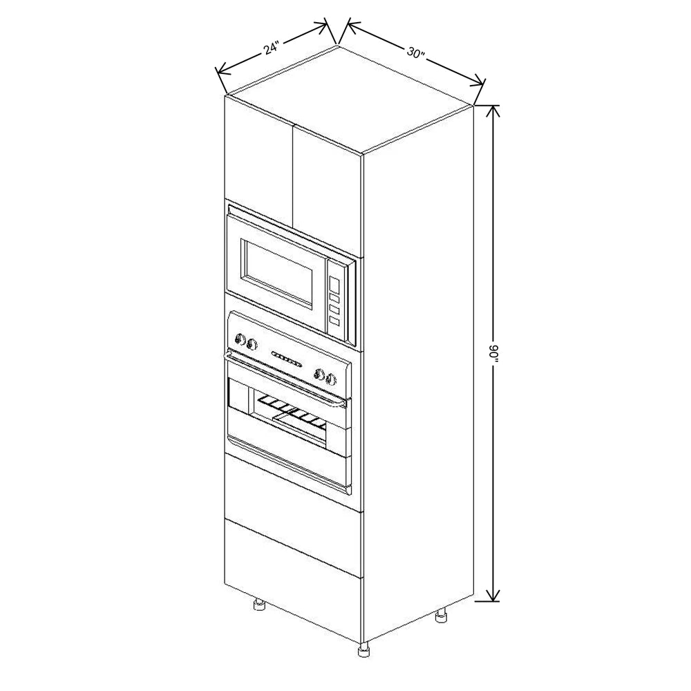 Fabuwood Illume Catalina Olmo 3 30" W x 90" H x 24" D Combo Oven W/2 Drawers Cabinet