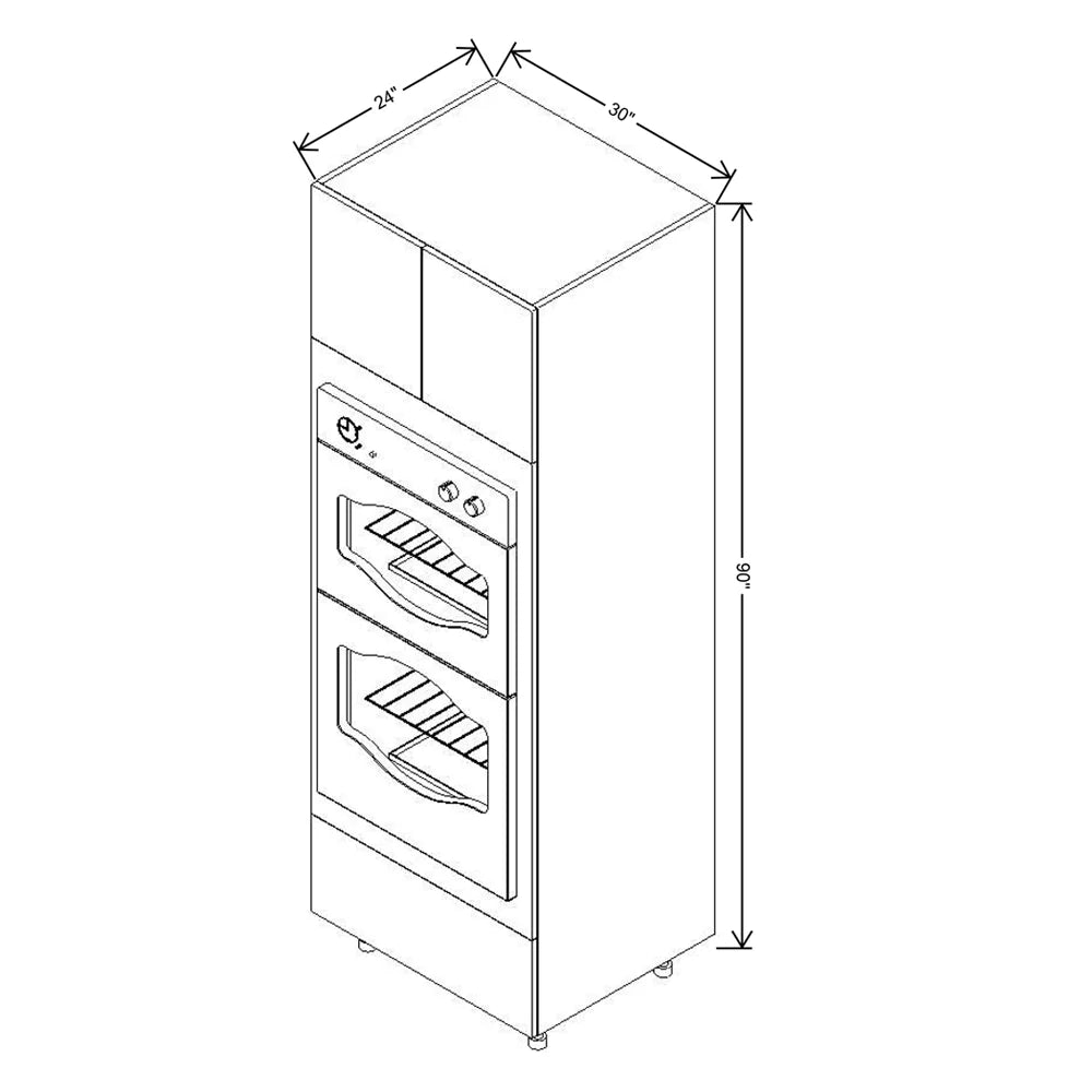 Fabuwood Illume Tuscany Olmo 3 30" W x 90" H x 24" D Double Oven W/1 Drawer Cabinet - image 1