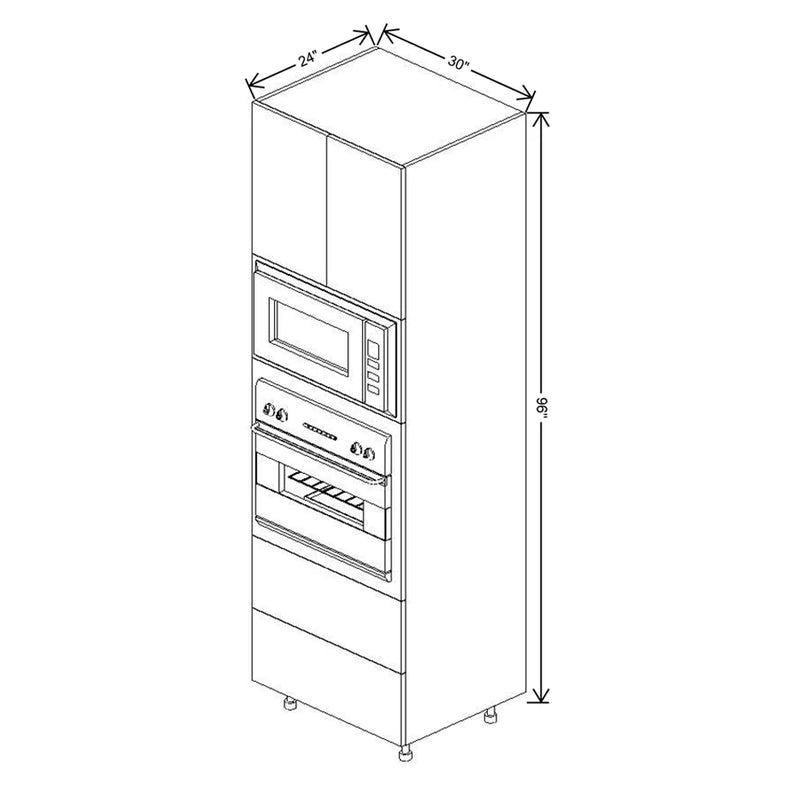 Fabuwood Illume Catalina Como Ash 2 30" W x 96" H x 24" D Combo Oven W/2 Drawers Cabinet - image 1