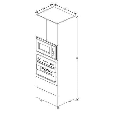 Fabuwood Illume Tuscany Nocce 3 30" W x 96" H x 24" D Combo Oven W/2 Drawers Cabinet - image 1