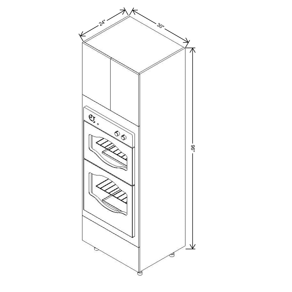 Fabuwood Illume Catalina Como Ash 2 30" W x 96" H x 24" D Double Oven W/1 Drawer Cabinet - image 1