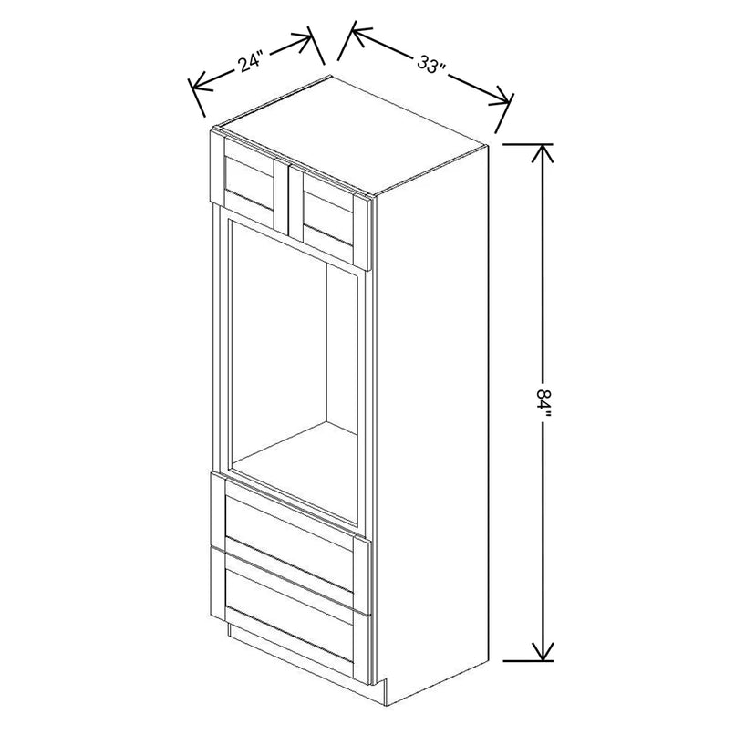 Fabuwood Allure Galaxy Dove 33" W X 84" H X 24" D Combo Oven Tall Cabinet - BOTH SIDE (BS) - image 1