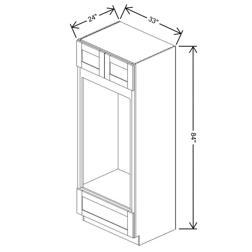 Fabuwood Allure Galaxy Nickel 33" W X 84" H X 24" D Double Oven Tall Cabinet - LEFT SIDE (L) - image 1