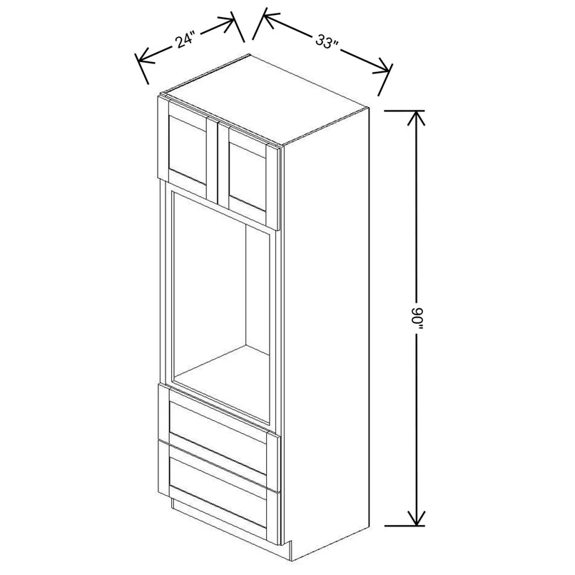 Fabuwood Allure Onyx Horizon 33" W X 90" H X 24" D Combo Oven Tall Cabinet - NO FINISH - image 1