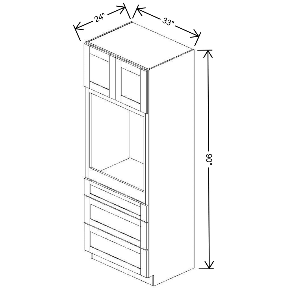 Fabuwood Value Premium Hallmark Frost 33" W X 90" H X 24" D Single Oven Tall Cabinet - LEFT SIDE (L)