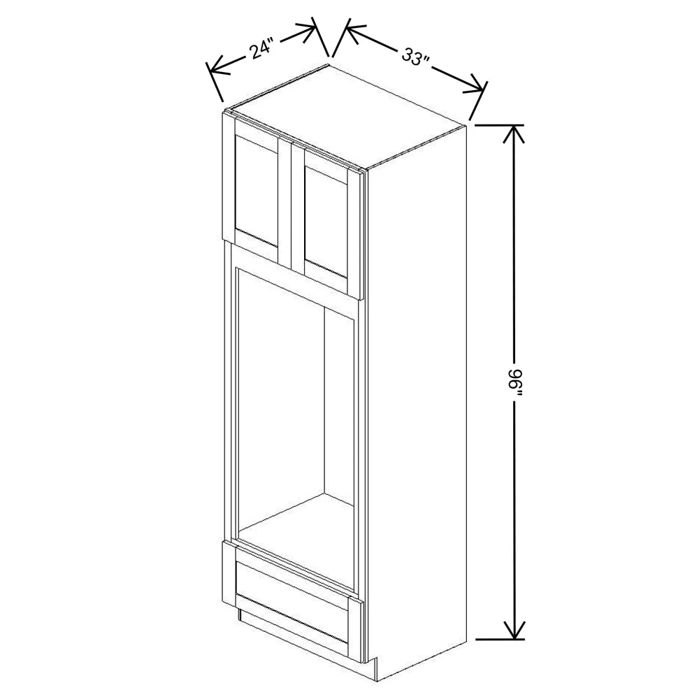 Fabuwood Allure Onyx Frost 33" W X 96" H X 24" D Double Oven Tall Cabinet - RIGHT SIDE (R)