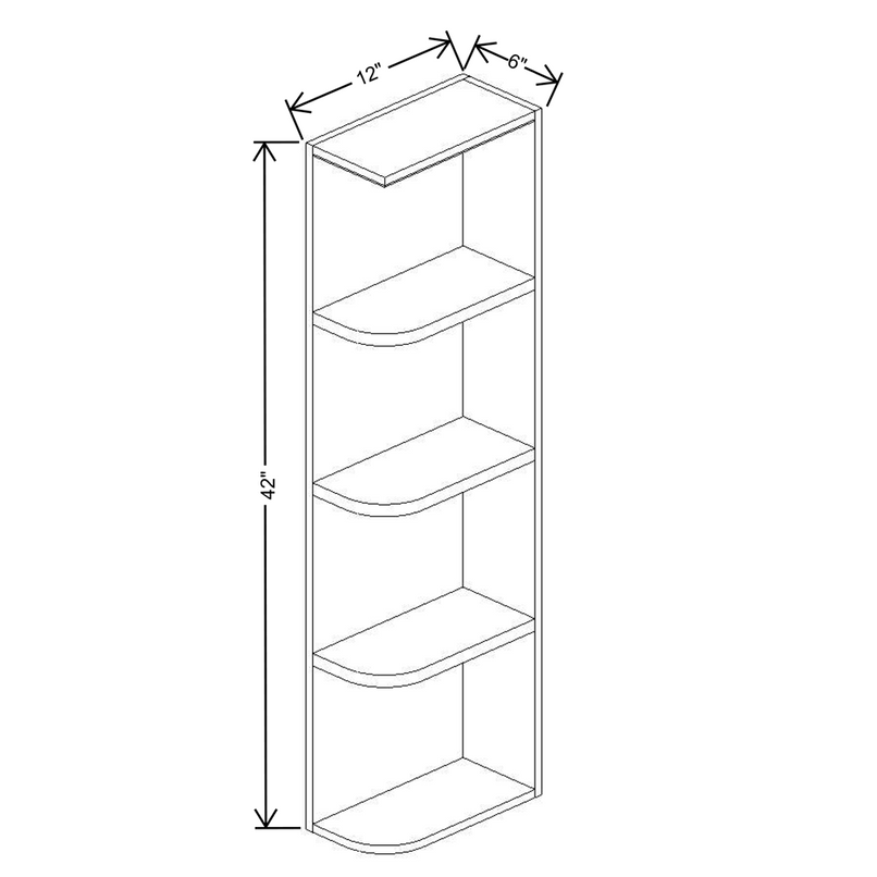 Fabuwood Allure Galaxy Mocha 06" W X 42" H X 12" D Wall Open End Cabinet - image 1