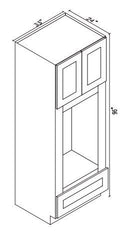 SL-OM3396B Double Door 33 Inch Tall Double Oven / Oven Microwave Cabinet | Signature Pearl - image 5